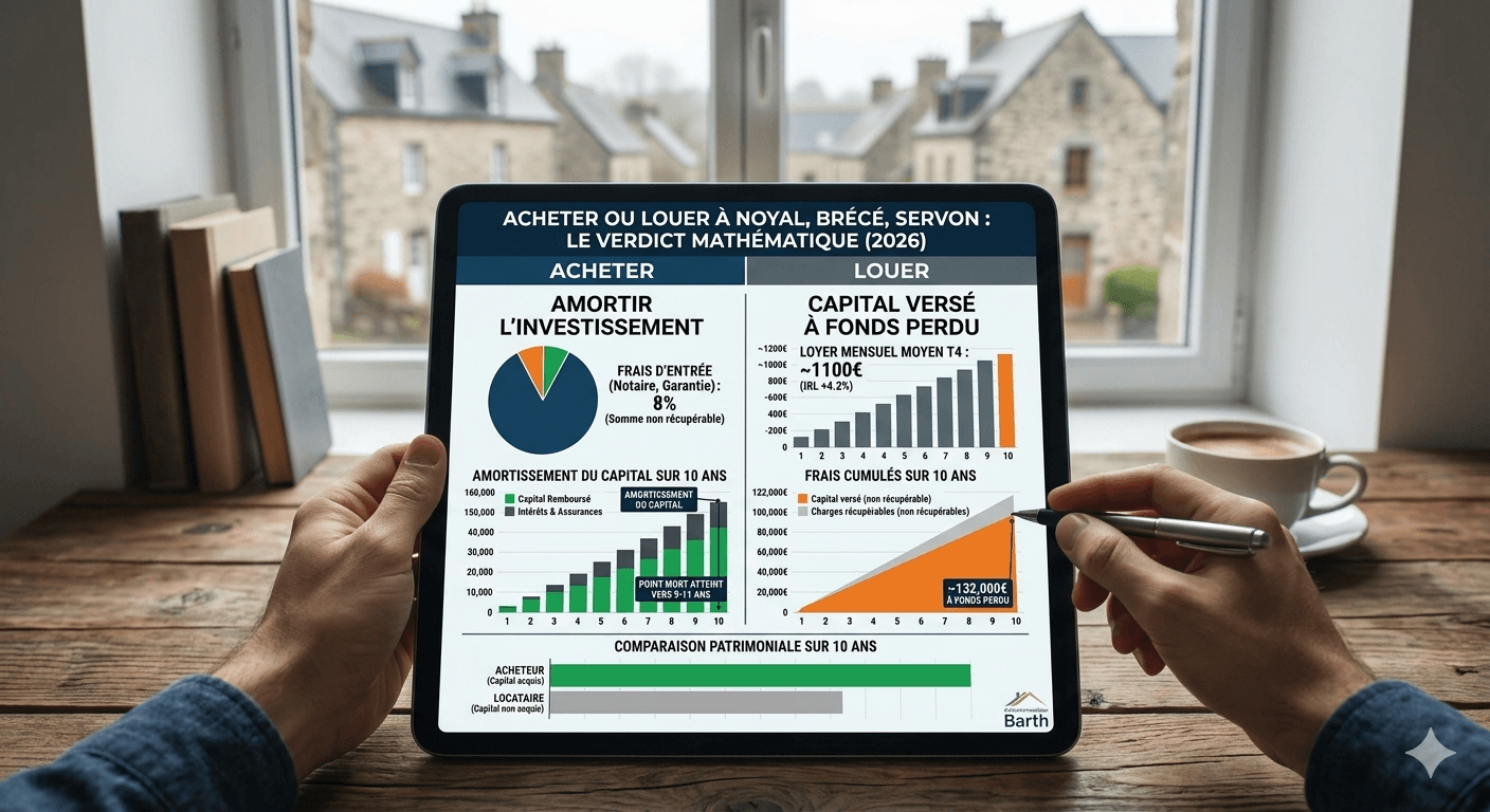 Acheter ou louer à Noyal-sur-Vilaine, Brécé et Servon-sur-Vilaine : que dit la rentabilité mathématique face au contexte actuel ?